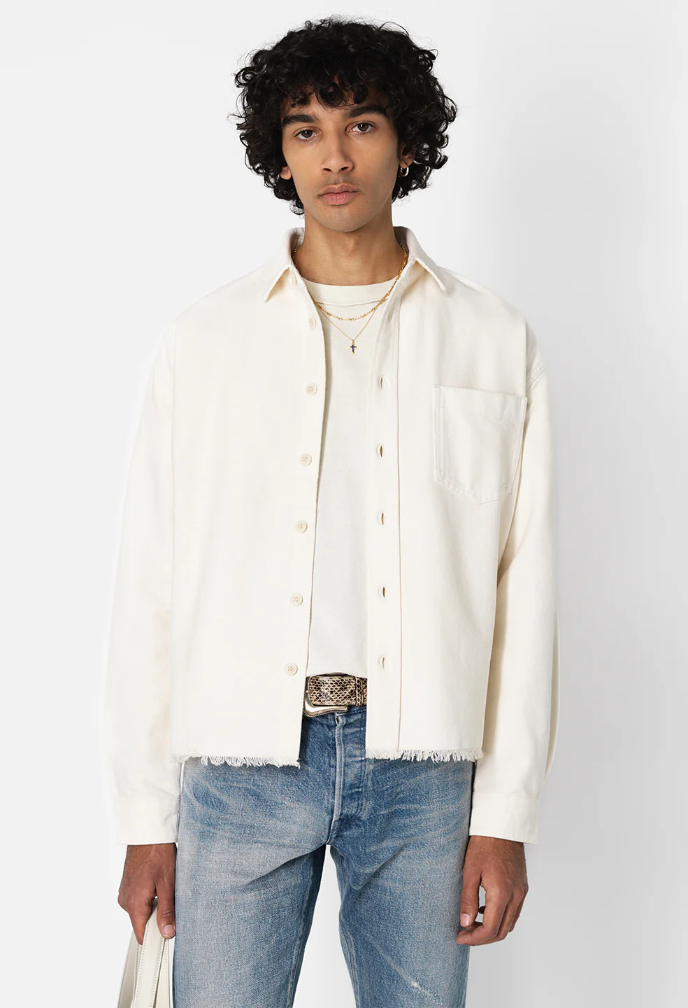 Solid Hemi Oversized Shirt / Salt - Image 2