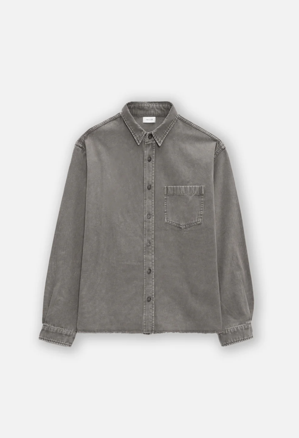 Solid Hemi Oversized Shirt / Washed Black