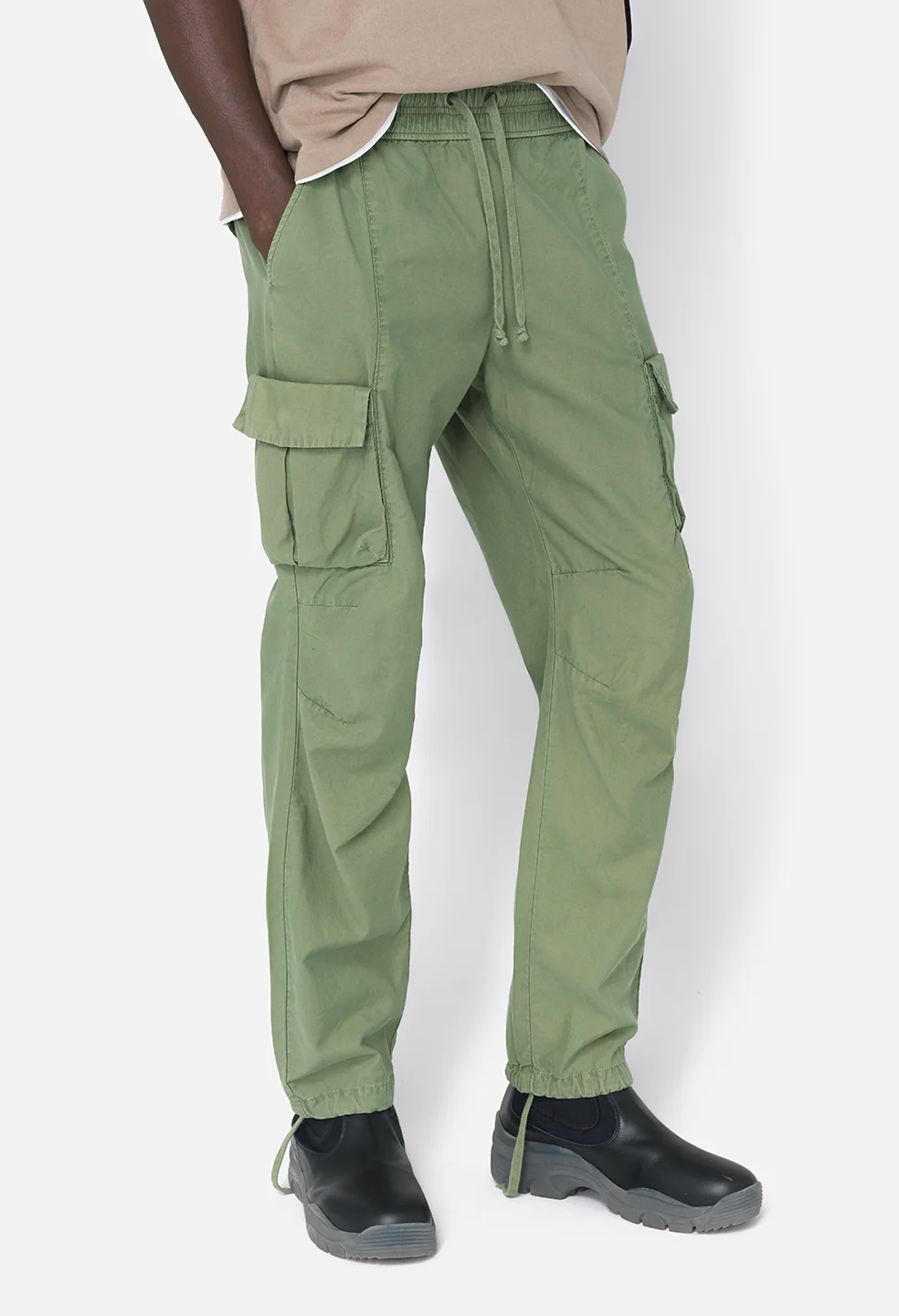 Back Sateen Cargo Pants / Olive - Image 2