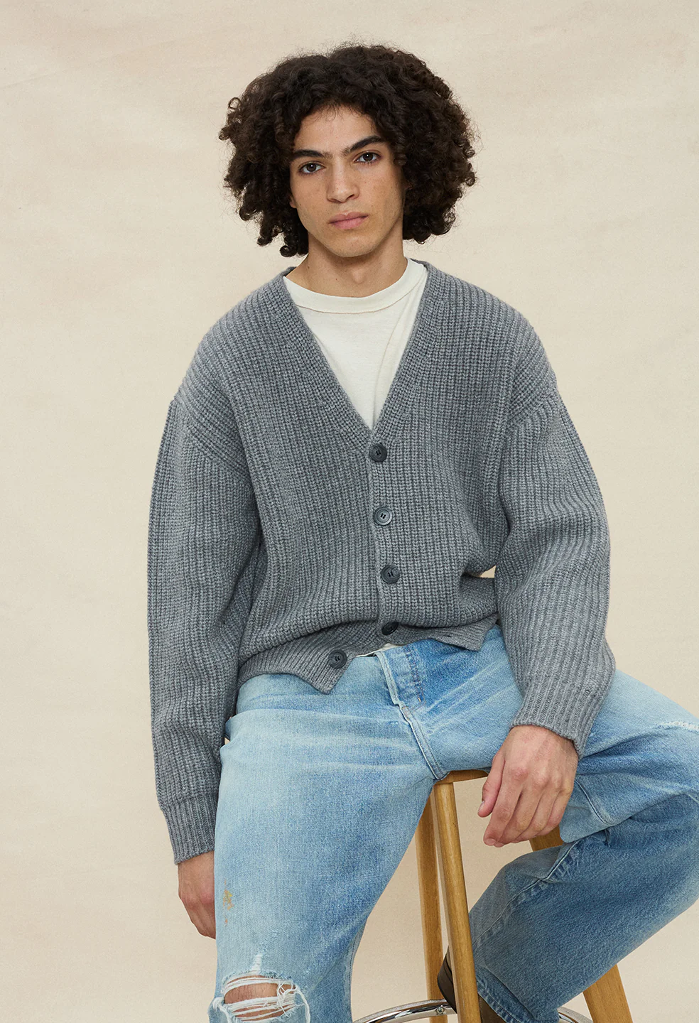 Capri Cashmere Cardigan / Grey - Image 2