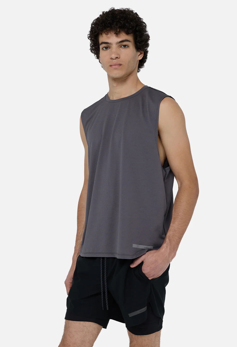 Grid-Mesh Sprint Shorts / Black - Image 7