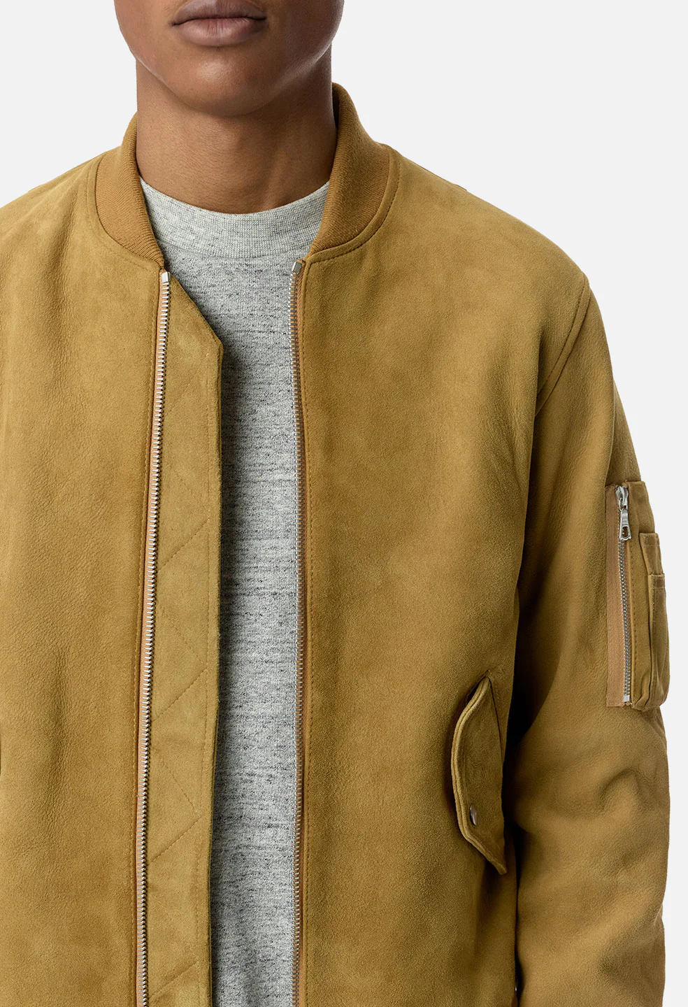 Leather Bogota Bomber / Tan Suede - Image 2