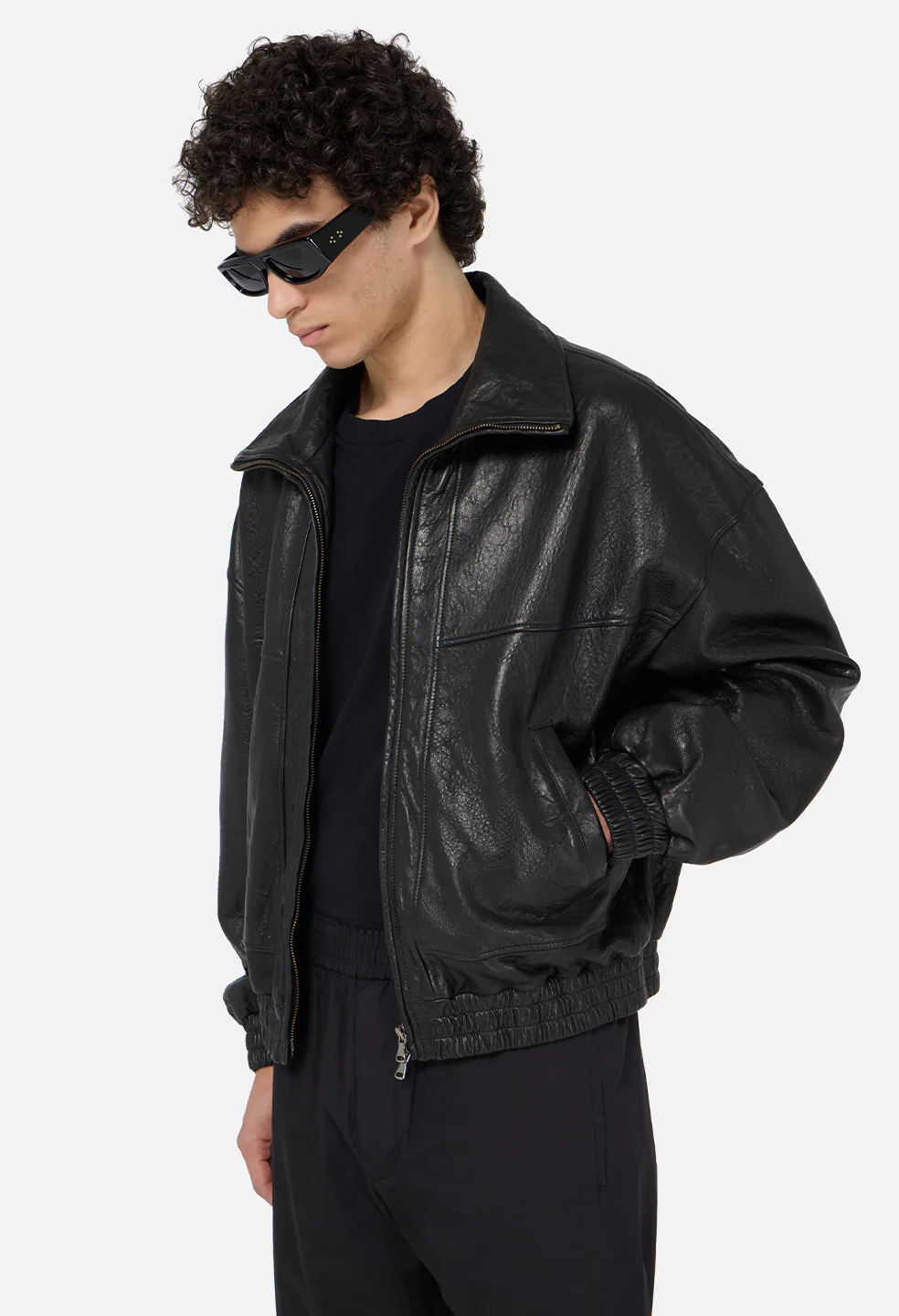 Leather Lautner Jacket / Black - Image 2