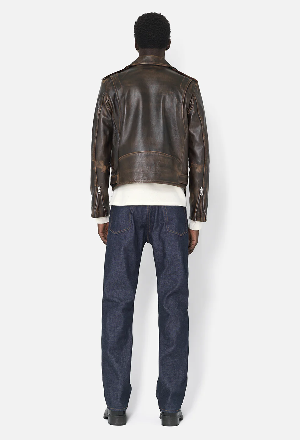 Leather Moto Jacket  / Tobacco - Image 5