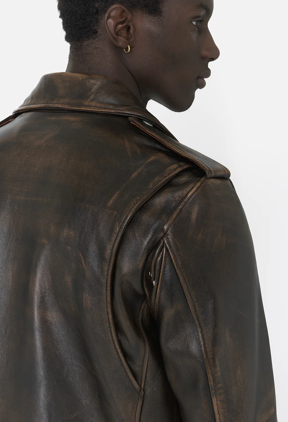 Leather Moto Jacket  / Tobacco - Image 8