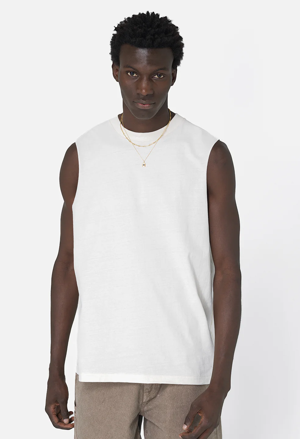 Recycled Cotton Campus Cut-Off Tee / Salt - Image 2