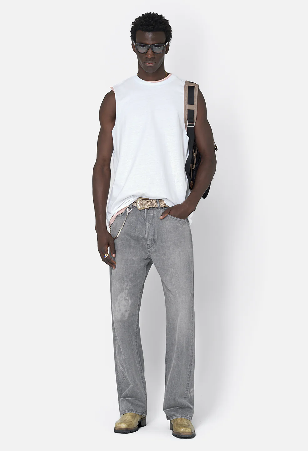 Recycled Cotton Campus Cut-Off Tee / White - Image 2