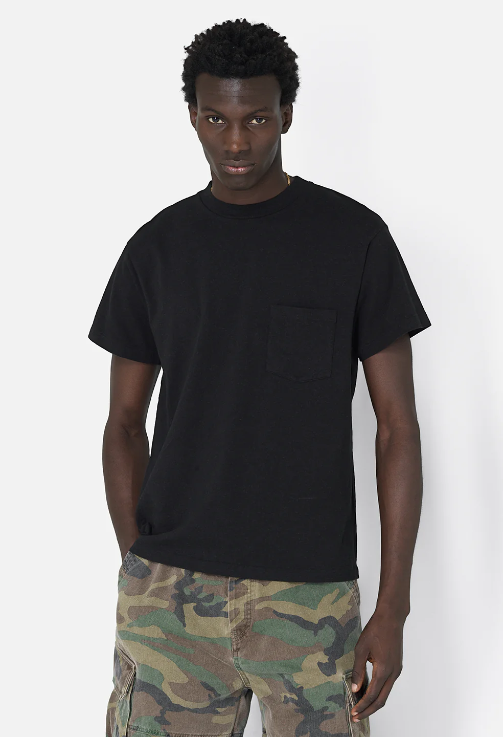 Recycled Cotton Campus Pocket Tee / Black - Image 2