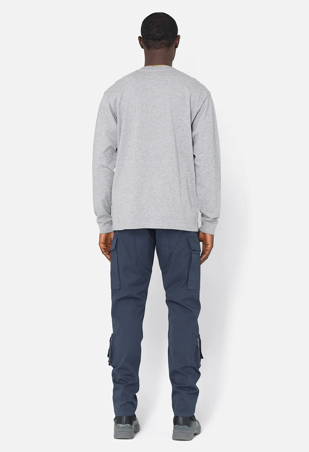 Recycled Cotton LS University Tee / Heather Grey - Image 5