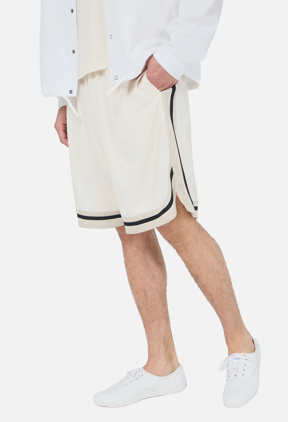 Shaolin Court Shorts / Salt x Tan - Image 2