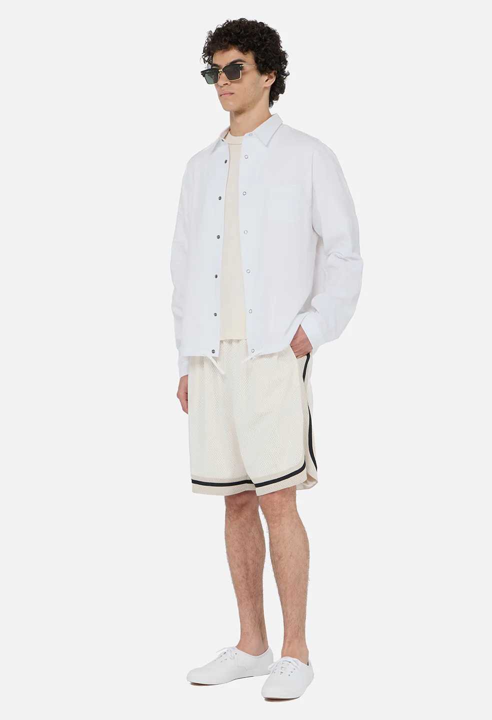 Shaolin Court Shorts / Salt x Tan - Image 4