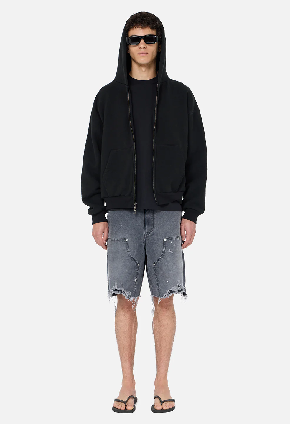 Silk Noil Full Zip / Black - Image 4