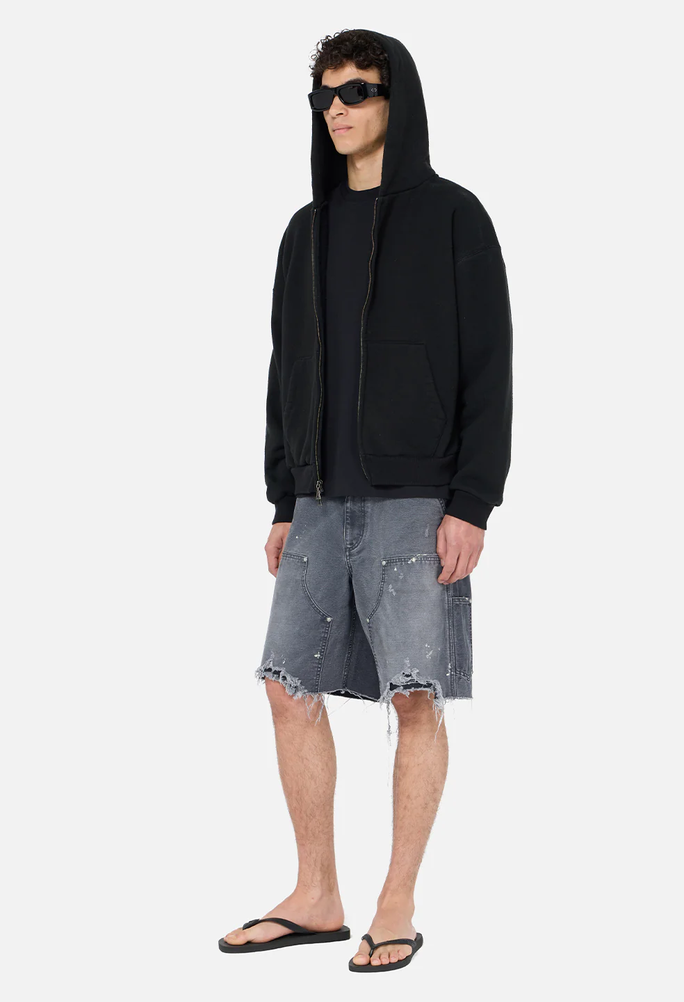 Silk Noil Full Zip / Black - Image 5