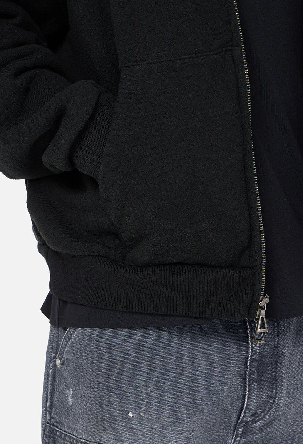 Silk Noil Full Zip / Black - Image 7