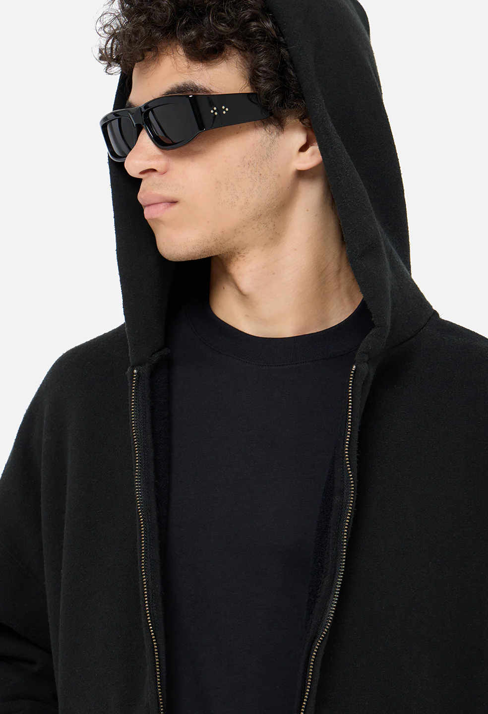 Silk Noil Full Zip / Black - Image 8