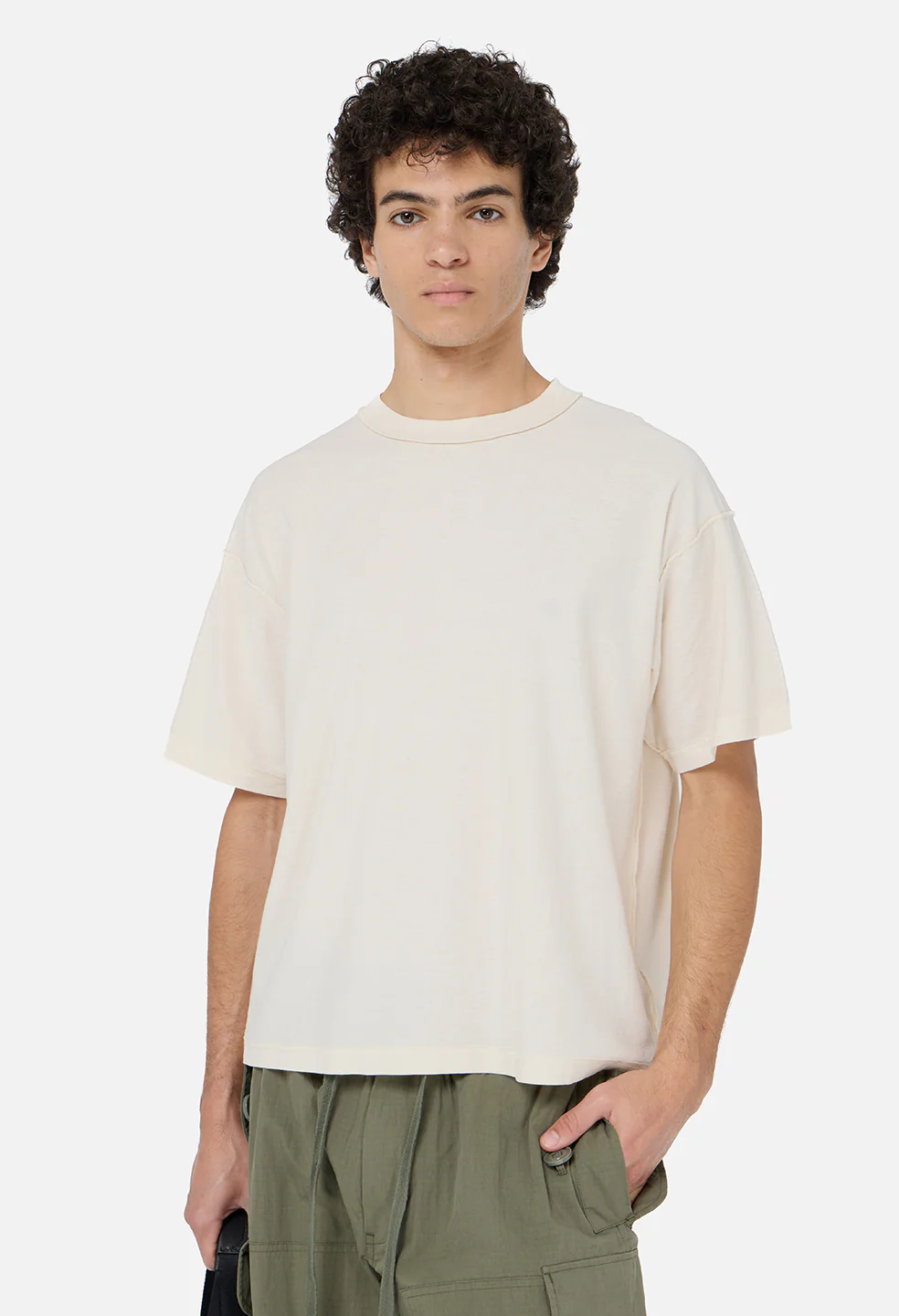 Summer Reversed Cropped Tee / Washed Salt - Image 2