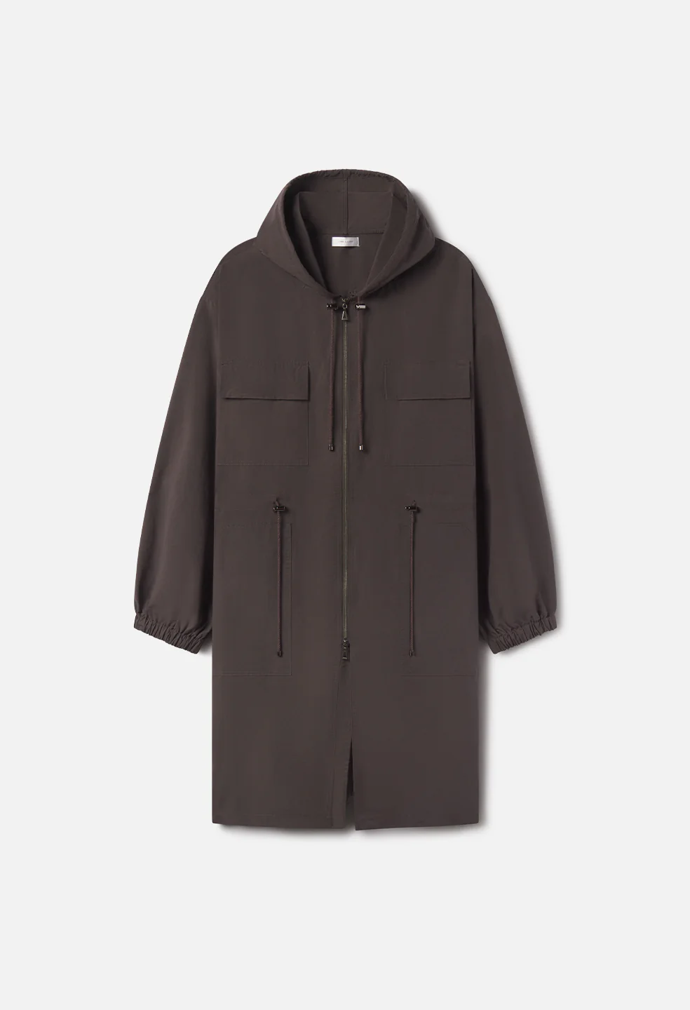 Vero Brushed Nylon Hooded Trench / Charcoal