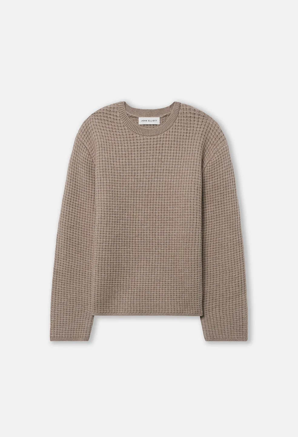 Wool Waffle Knit Crew / Wheat